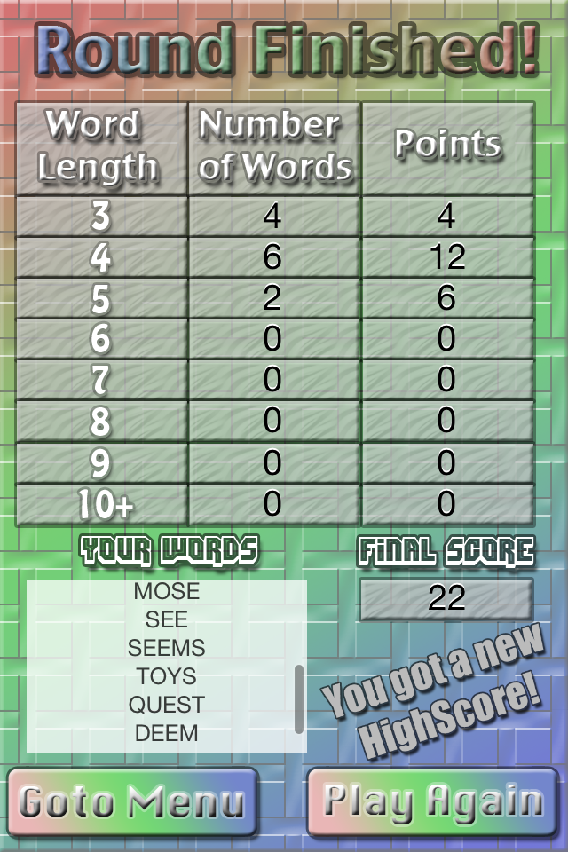 Screenshot 3D Word Cube Screenshot 3D Word Cube
